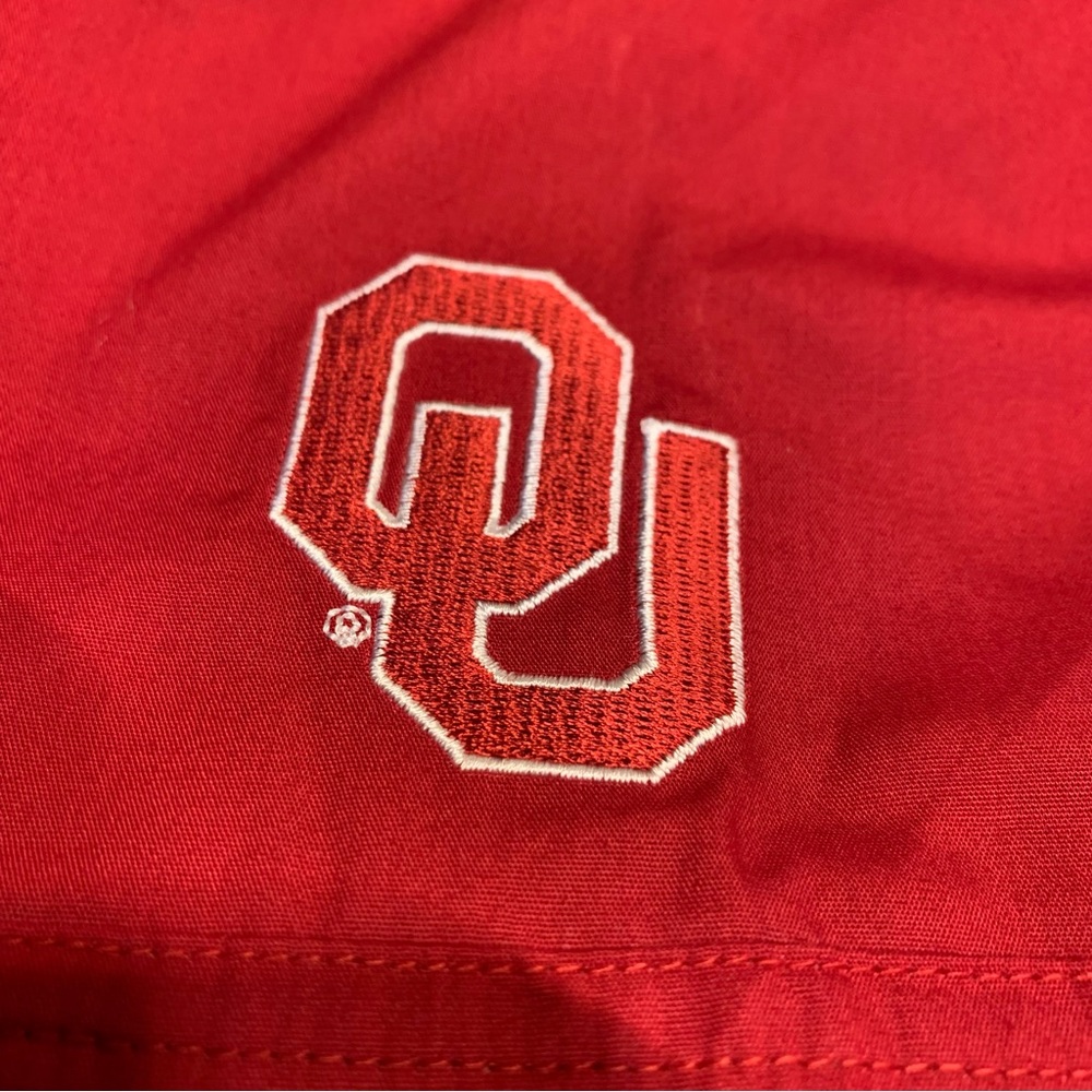 OKLAHOMA SOONERS COLUMBIA MEN’S CRIMSON BONEHEAD SHORT SLEEVE DRESS SHIRT XL - Picture 7 of 12